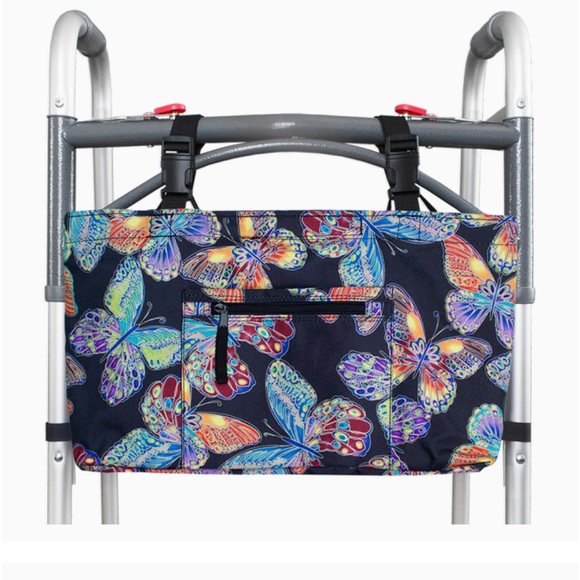 RMS Walker Rollator Bag Insulated Water Resistant Tote Vivid Butterfly NIP - Picture 3 of 7